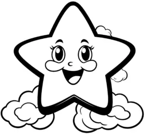 niedliches-ausmalbild-mit-stern-und-wolken