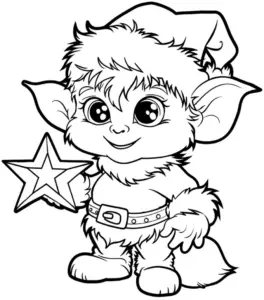 niedliches-ausmalbild-mit-wichtel-und-stern