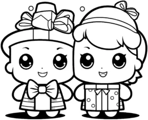 niedliches-ausmalbild-mit-zwei-figuren-und-geschenken