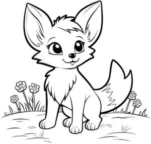 niedliches-ausmalbild-von-einem-fuchs-in-der-natur