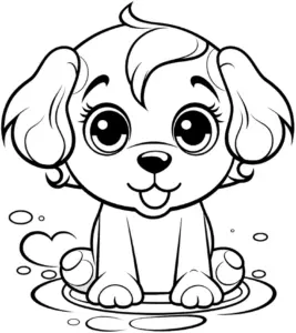 niedliches-ausmalbild-von-einem-welpen-im-wasser