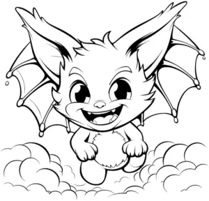 niedliches-baby-fledermaus-ausmalbild-in-wolken