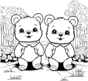 niedliches-baerchen-ausmalbild-in-der-natur