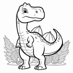 niedliches-dinosaurier-ausmalbild-in-naturumgebung