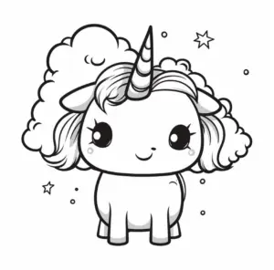 niedliches-einhorn-ausmalbild-mit-lockigem-haar-und-sternen