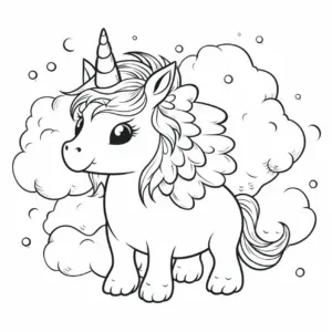 niedliches-einhorn-ausmalbild-mit-wolken