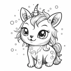 niedliches-einhorn-mit-blaeschen-ausmalbild