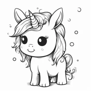 niedliches-einhorn-mit-seifenblasen-ausmalbild