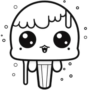 niedliches-eis-mit-schmelzendem-topping