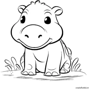 niedliches-junges-nilpferd-in-der-natur