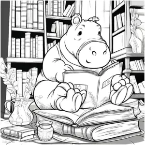 nilpferd-in-der-bibliothek-mit-buch