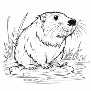 nutria-ausmalbild-am-gewaesser-mit-pflanzen