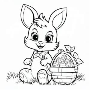 osterhase-mit-korb-voller-ostereier-ausmalbild