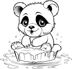 panda-beim-baden-ausmalbild