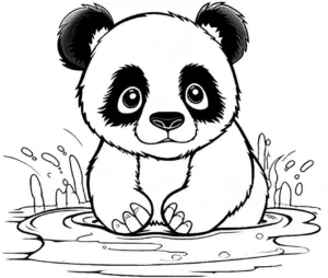 panda-im-wasser-ausmalbild