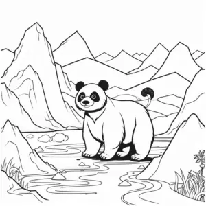 panda-in-berglandschaft-ausmalbild
