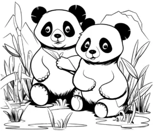 pandas-in-der-natur-ausmalbild