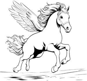 pegasus-ausmalbild-galoppierender-fliegender-pferd