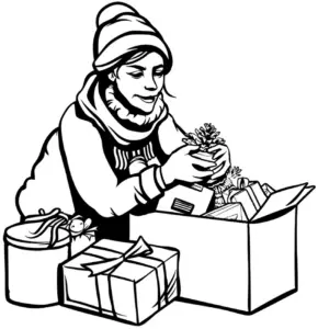 person-mit-geschenken-im-ausmalbild