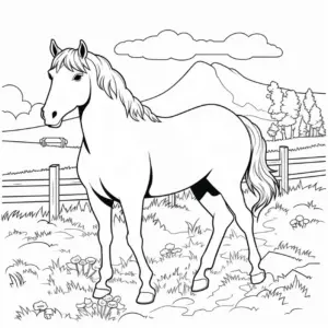 pferd-auf-wiese-mit-bergen-unterwegs