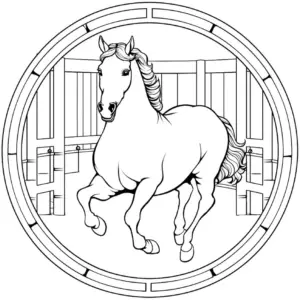 pferd-im-reiterhof-ausmalbild