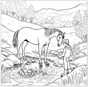 pferd-im-wasser-mit-jungen-menschen-in-natuerlicher-landschaft