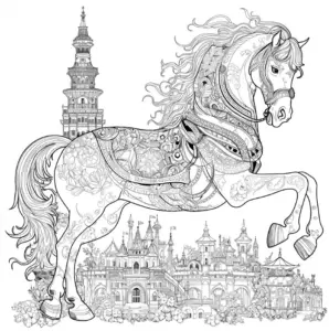pferd-und-schloss-mit-fantastischen-motiven