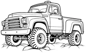 pickup-truck-ausmalbild-auf-unebenem-gelaende