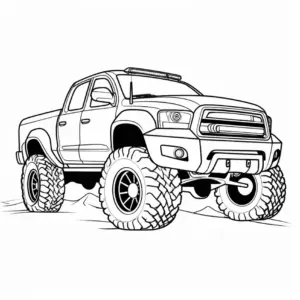 pickup-truck-ausmalbild-mit-grossen-reifen