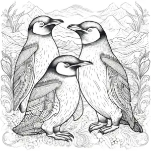 pinguine-in-natur-umgebung-ausmalbild