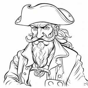 pirat-ausmalbild-mit-bart-und-hut