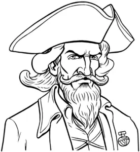 pirat-mit-hut-und-bart-ausmalbild