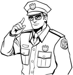 polizist-ausmalbild-mit-sonnenbrille-und-uniform