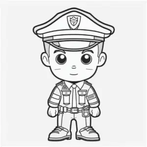 polizist-in-uniform-mit-muetze-und-funktasten-ausmalbild