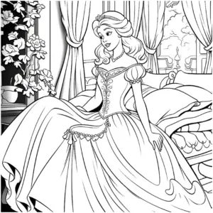 princessin-im-eleganten-kleid-ausmalbild