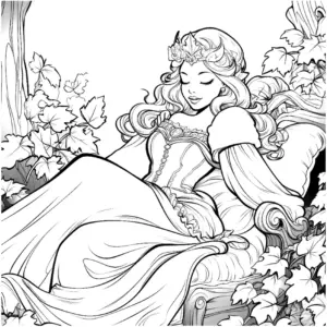 prinzessin-im-garten-ausmalbild