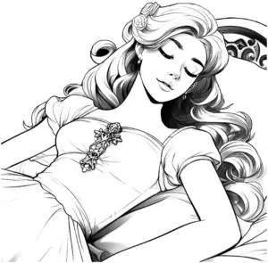 prinzessin-im-schlaf-ausmalbild