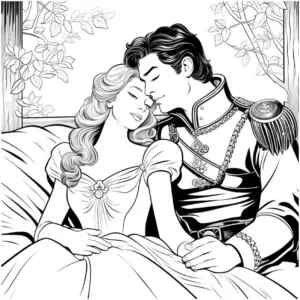 prinzessin-und-prinz-romantische-szene-ausmalbild