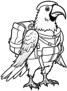 rabe-mit-rucksack-ausmalbild