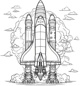 rakete-im-weltall-ausmalbild