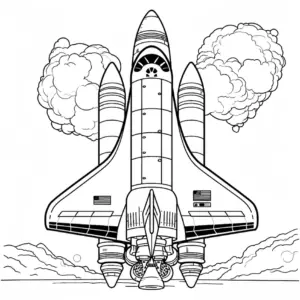rakete-mit-rauchwolken-ausmalbild