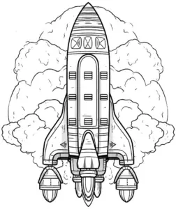 rakete-mit-wolken-im-ausmalbild