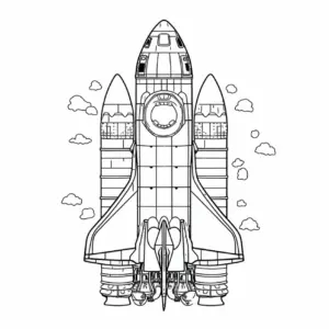 raumschiff-ausmalbild-mit-wolken