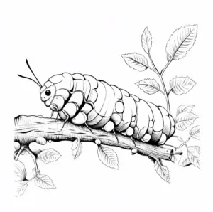 raupe-auf-einem-baumast-ausmalbild