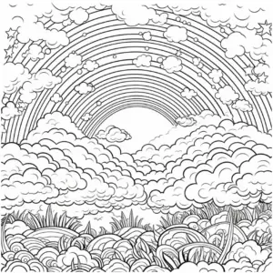 regenbogen-und-wolkenlandschaft-ausmalbild