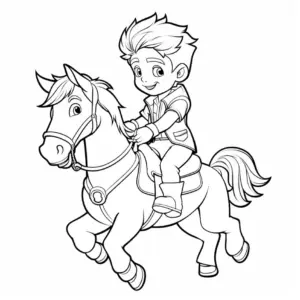 reitendes-kind-auf-pferd-ausmalbild