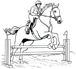 reiter-auf-springendem-pferd-ausmalbild