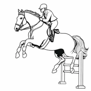 reiter-mit-pferd-springen-ueber-hindernis