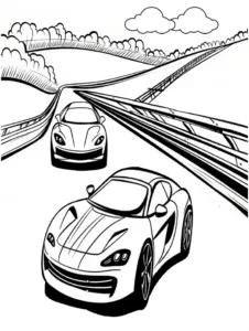 rennwagen-auf-kurvenstrecke-ausmalbild