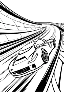 rennwagen-auf-rennstrecke-ausmalbild